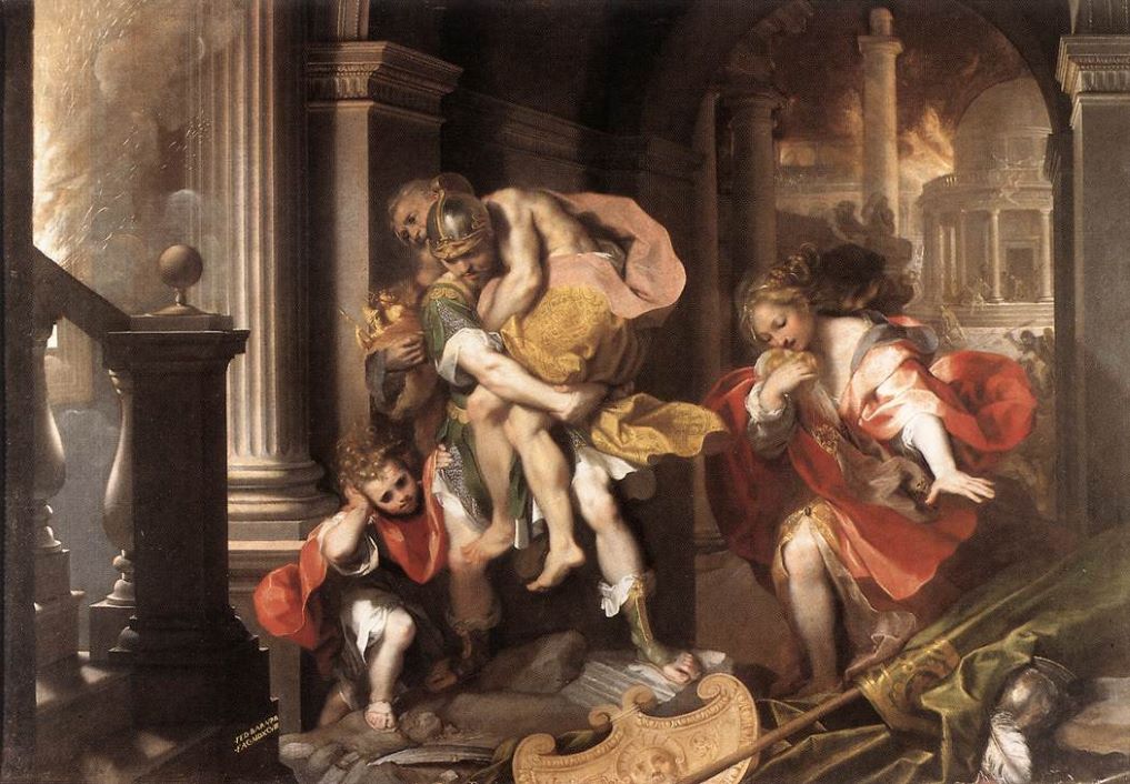 Eneias foge de Troia em chamas, Federico Barocci